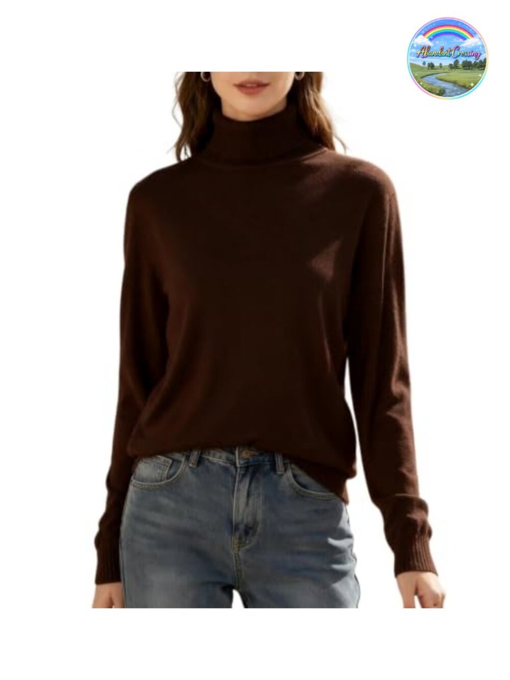 Turtleneck Sweater Long Sleeve Pullover Slim Fit Viscose Blend